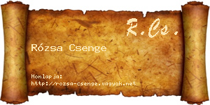 Rózsa Csenge névjegykártya